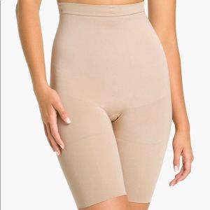 Nude spanx shaping mid thigh bodysuit